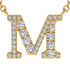 Diamond Gold Initial Necklace - M